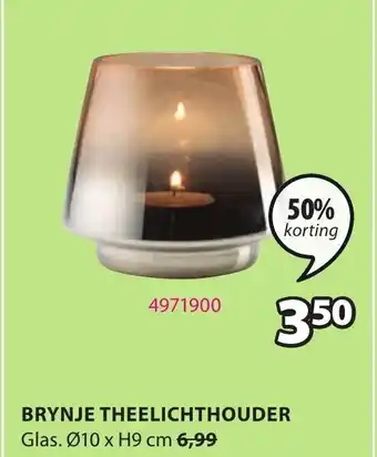 Jysk Brynje theelichthouder 10xh9 cm aanbieding