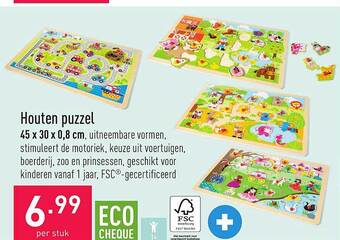 ALDI Houten puzzel aanbieding