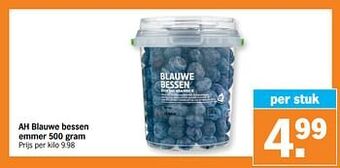 Albert Heijn Ah blauwe bessen 500 gram aanbieding