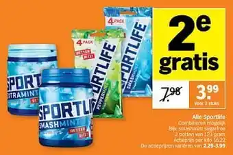 Albert Heijn Sportlife smashmint sugarfree aanbieding