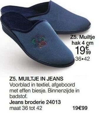 Damart Muiltje in jeans aanbieding