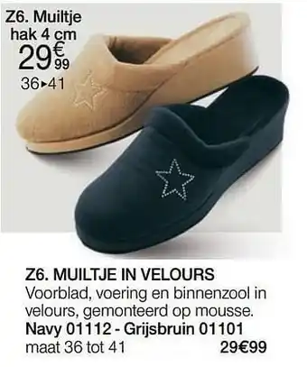 Damart Muiltje in velours aanbieding