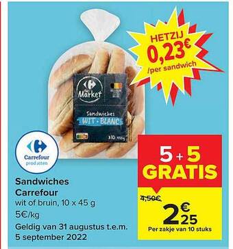 Carrefour Sandwiches aanbieding