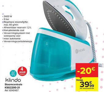 Carrefour Klindo stoomcentrale aanbieding
