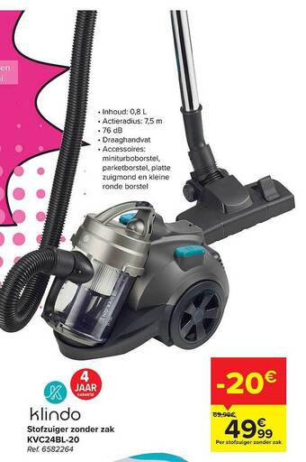 Carrefour Stofzuiger zonder zak aanbieding