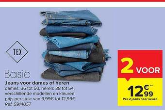 Carrefour Jeans voor dames of heren aanbieding