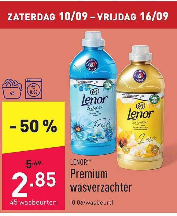 Lenor premium wasverzachter promotie bij ALDI