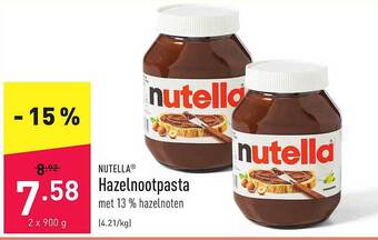 ALDI Nutella hazelnootpasta aanbieding
