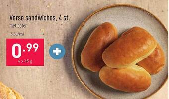 ALDI Verse sandwiches, 4 st aanbieding