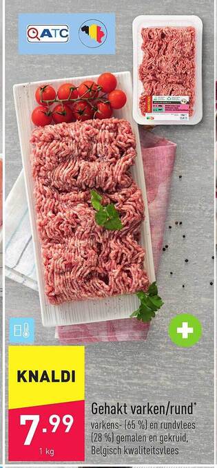 ALDI Gehakt varken-rund aanbieding