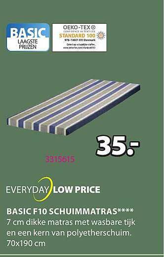 Jysk Basic f10 schuimmatras aanbieding