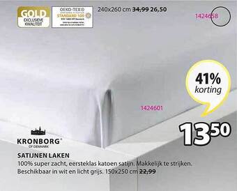 Jysk Satijnen laken aanbieding