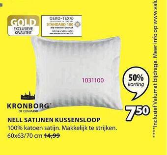 Jysk Nell satijnen kussensloop aanbieding