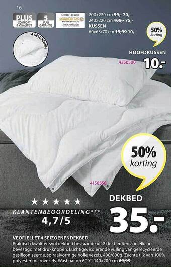 Jysk Veofjellet 4 seizoenendekbed aanbieding