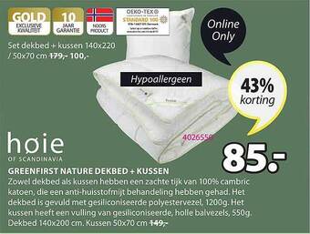 Jysk Greenfirst nature dekbed + kussen aanbieding