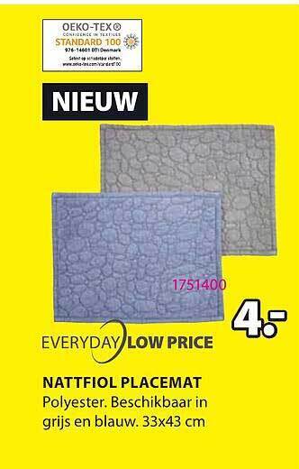 Jysk Nattfiol placemat aanbieding