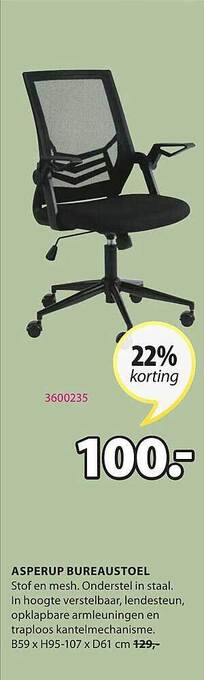 Jysk Asperup bureaustoel aanbieding