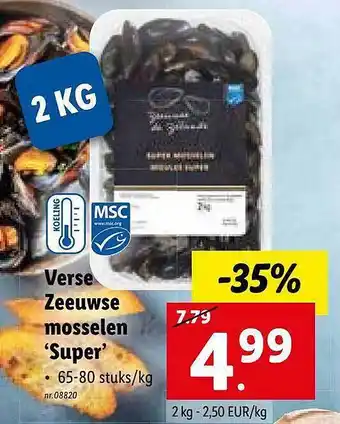 Lidl Verse zeeuwse mosselen super aanbieding