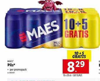 Lidl Maes pils aanbieding