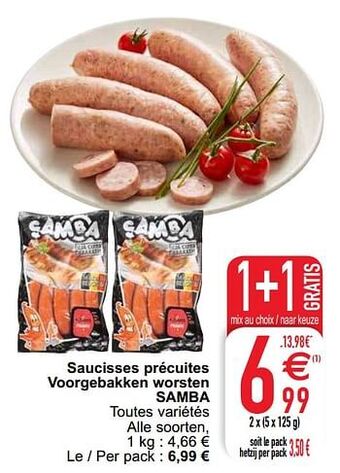 Saucisses précuites voorgebakken worsten samba