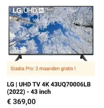 Krëfel LG | UHD TV 4K 43UQ70006LB (2022) - 43 inch aanbieding