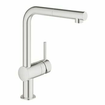 Grohe Minta L-uitloop keukenkraan met uittrekbare kop Supersteel