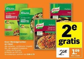 Albert Heijn Knorr wereldgerechten en mixen aanbieding