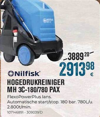 Nilfisk hogedrukreiniger mh 3c-180 780 pax