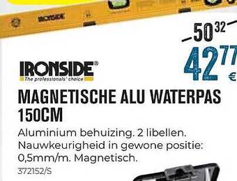 Meno Ironside magnetische alu waterpas 150cm aanbieding