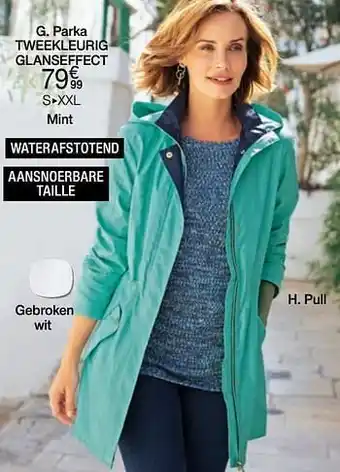 Damart Parka tweekleurig glanseffect aanbieding