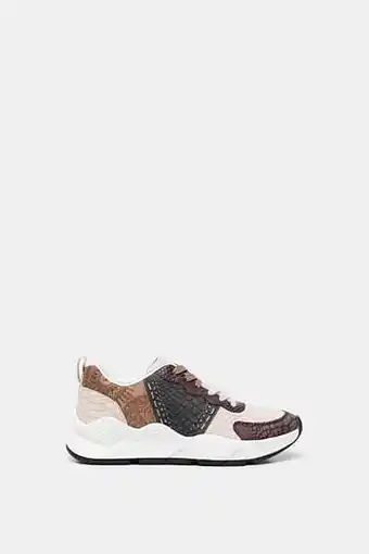 Desigual Sneakers met patchwork in reptiellook en mandala’s - BROWN - 38 aanbieding