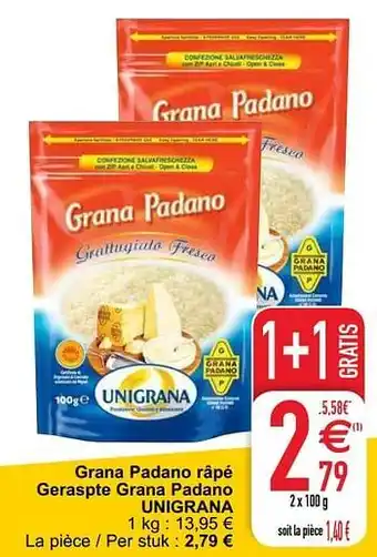 Grana padano râpé geraspte grana padano unigrana