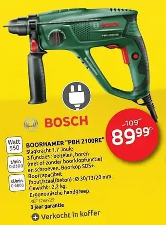 Bosch boorhamer pbh 2100re