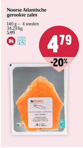 Noorse atlantische gerookte zalm