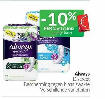 Intermarché Always discreet bescherming tegen blaas swakte verschillende variëteiten aanbieding