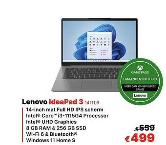 IT Resellers Lenovo ideapad 3 14itl6 aanbieding
