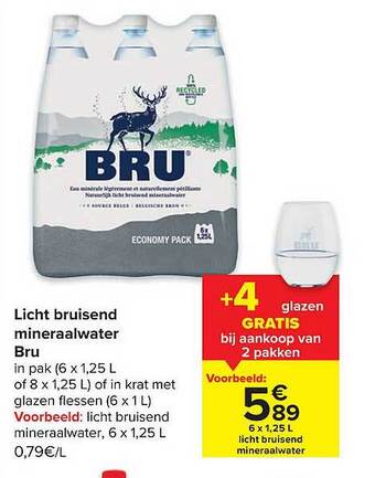 Carrefour Licht bruisend mineraalwater bru aanbieding