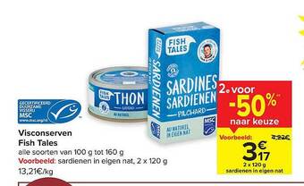 Carrefour Visconserven fish tales aanbieding