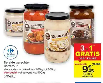 Carrefour Bereide gerechten carrefour 3 + 1 gratis aanbieding