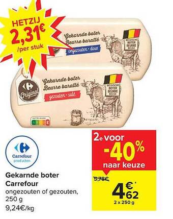 Carrefour Gekarnde boter carrefour aanbieding