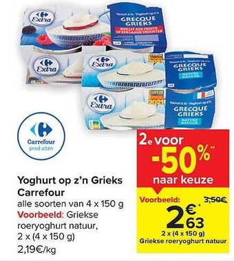 Carrefour Yoghurt op z'n grieks carrefour aanbieding