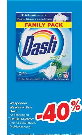 Carrefour Waspoeder wasdraad fris dash aanbieding