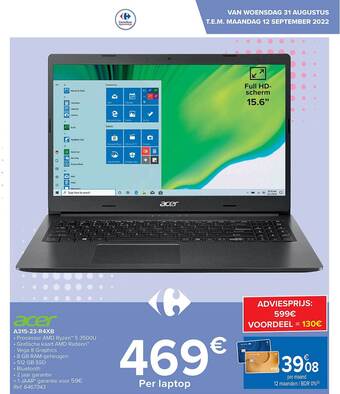 Carrefour Acer a315-23-r4xb aanbieding