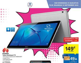 Carrefour Huawei tablet mediapad t3 aanbieding