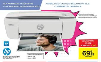 Carrefour Hp deskjetprinter 3750 aanbieding