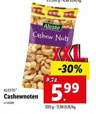 Lidl Alesto cashewnoten aanbieding