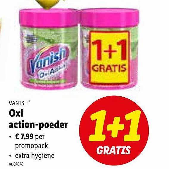 Vanish oxi actionpoeder 1 + 1 gratis promotie bij Lidl