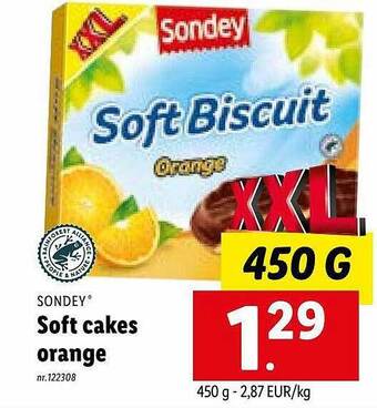 Lidl Sondey soft cakes orange aanbieding