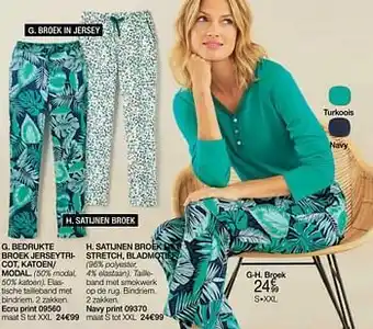 Damart Bedrukte broek jerseytricot, katoen- modal aanbieding