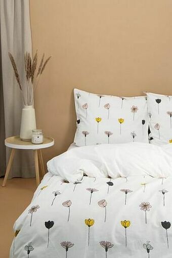 HEMA HEMA Dekbedovertrek - Zacht Katoen - Wit Print (wit) aanbieding